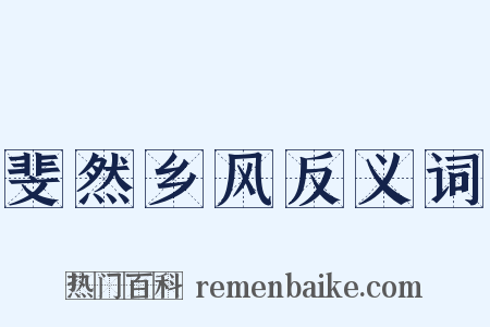 斐然乡风反义词是什么意思的图片